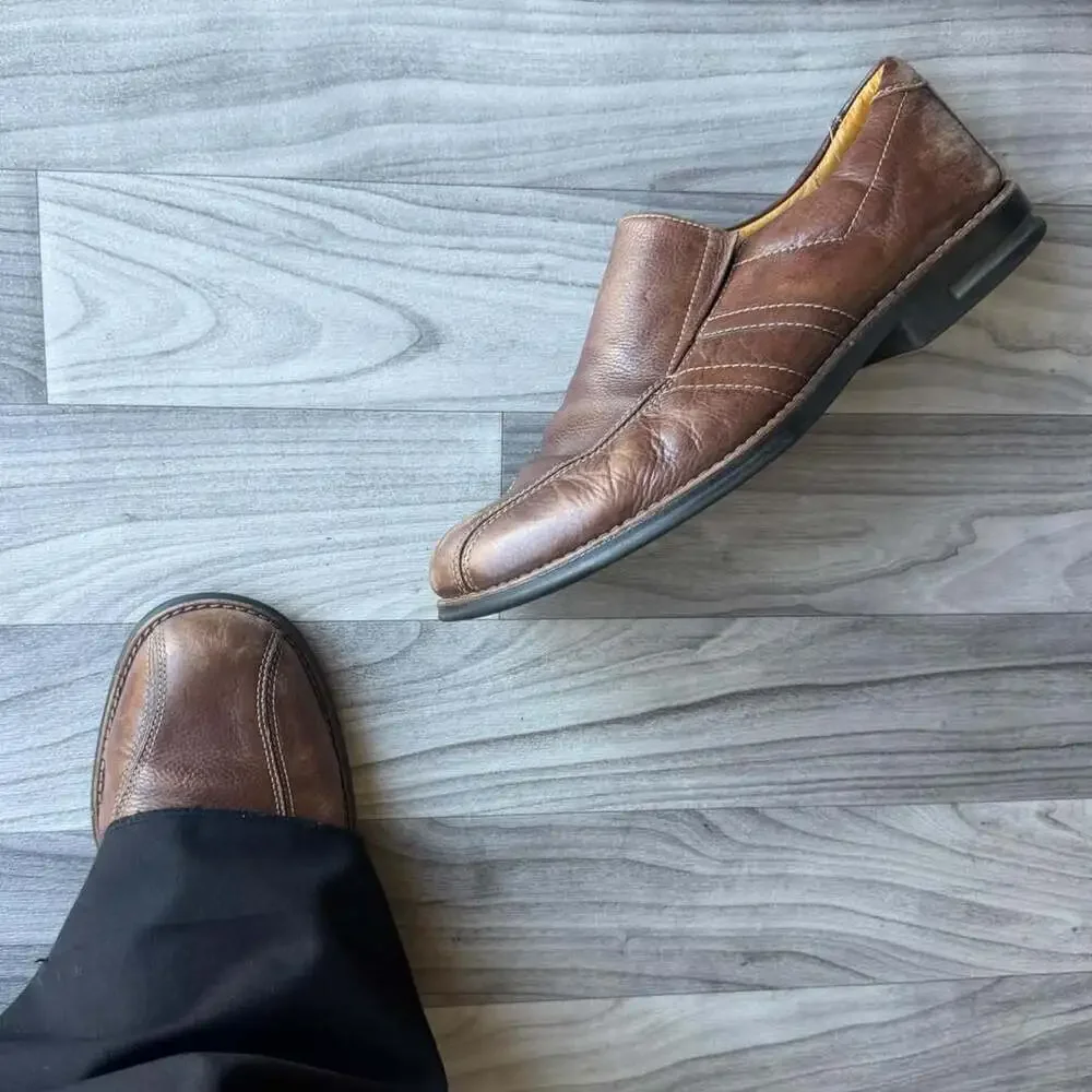 Sandro Moscoloni 6112 Brown Leather Slip-On Loafers